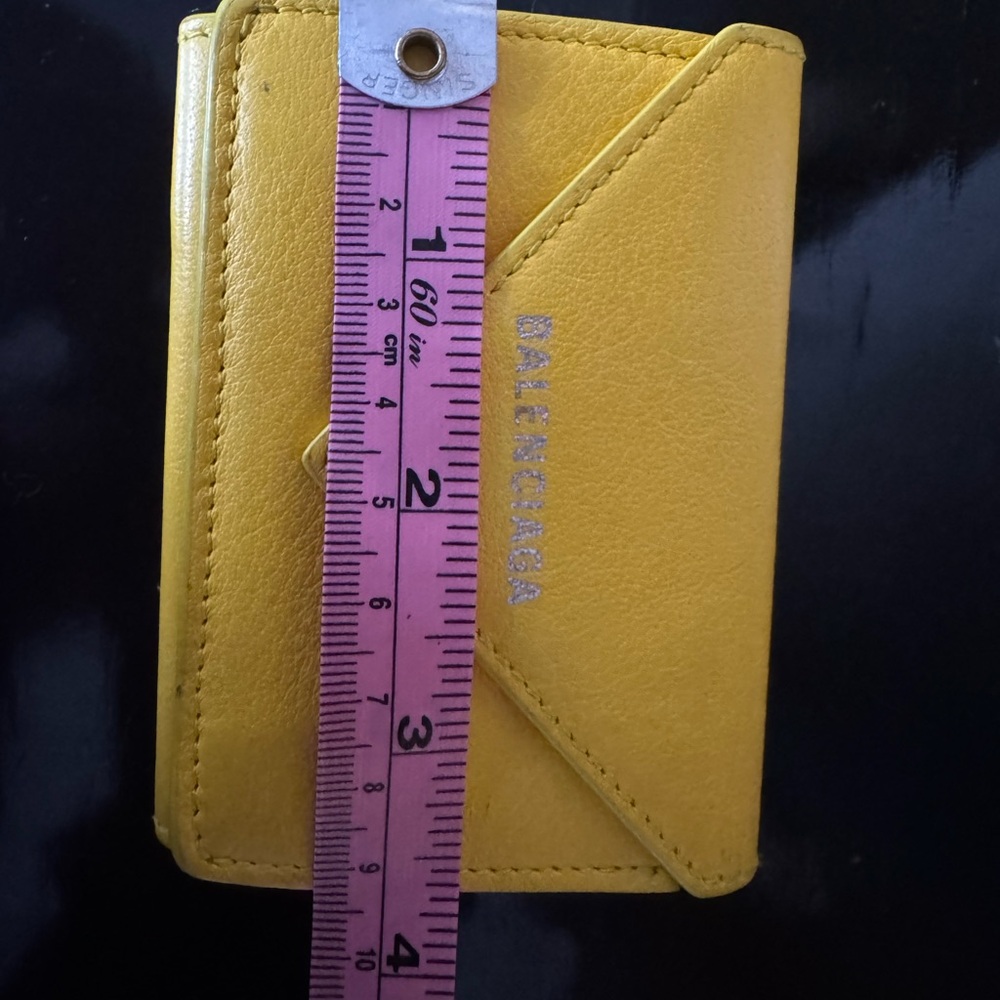 Balenciaga Mustard Yellow Leather Mini Wallet - Picture 11 of 12